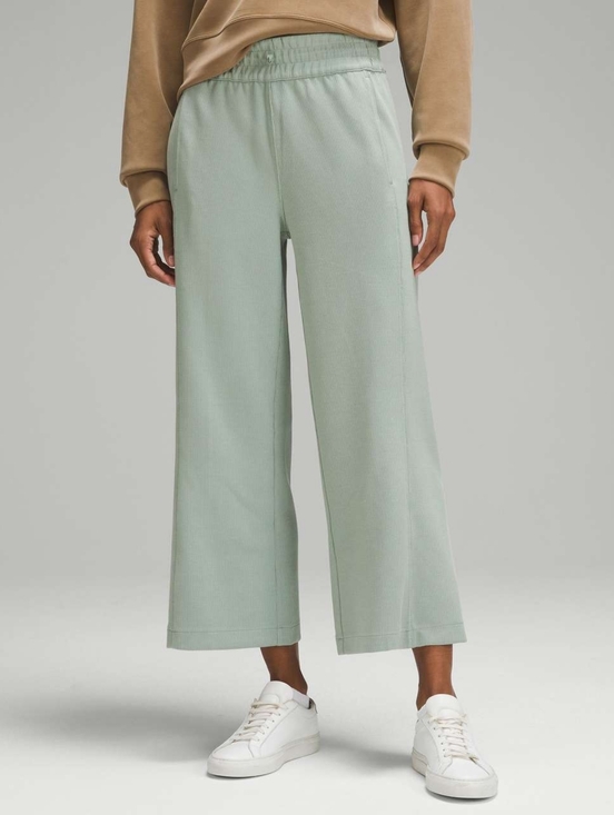 lululemon athletica Pants - Lululemon Ribbed Softstreme Mid-Rise Wide-Leg Cropped Pant 25"
